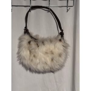 Vintage Y2K Faux Fur & Faux Leather Small Shoulder Bag